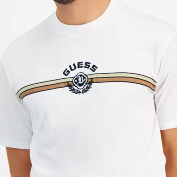 Guess Men's Mojo Relaxed-Fit Embroidered Collegiate Logo Graphic T-Shirt Size M - Picture 3 of 7